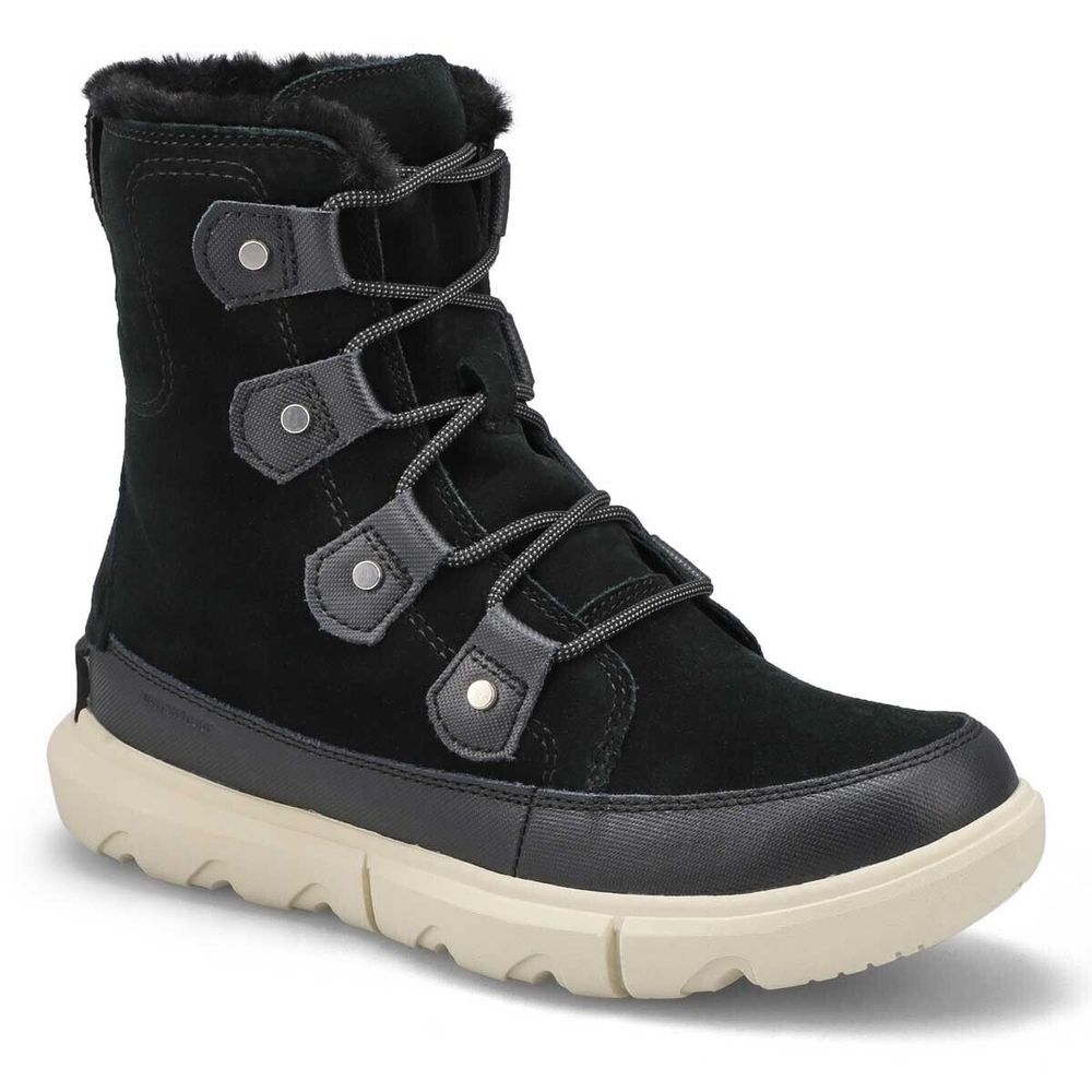Sorel Explorer II Joan Women 8 Flaw* Black Lace-up Waterproof Leather NL4462-010
